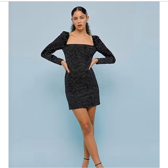 Topshop Black Sequin Embellished Bodycon Mini Dress - Picture 1 of 3